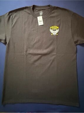 Volcom Black Short-Sleeve Tee with Yellow Logo
